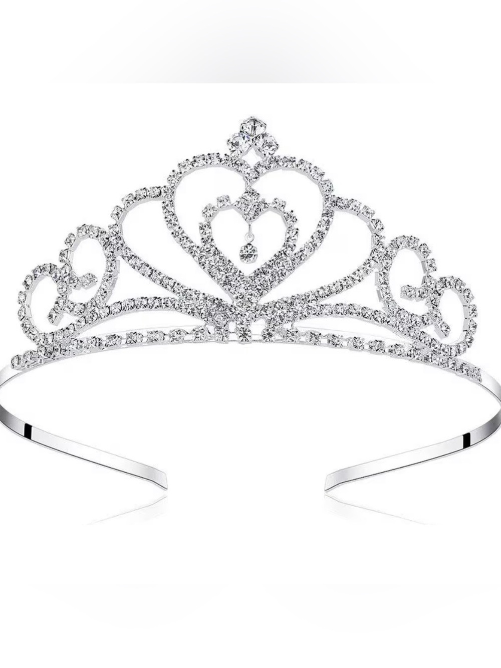NWT Rhinestone Tiara-Wedding Bridal Prom Birthday Pegeant Prinecess Crown Heart